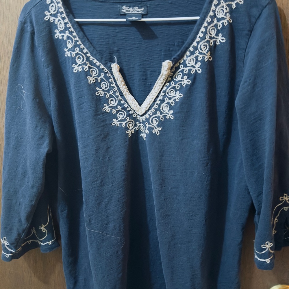 Embroidered Blue Top